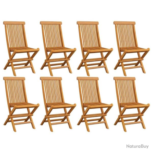 Chaises de jardin pliables lot de 8 Bois de teck massif