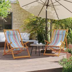 Chaises de plage pliables lot de 2 multicolore tissu
