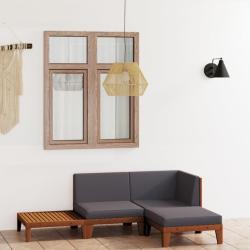 Salon de jardin 4 pcs avec coussins Bois d'acacia solide alsavelo