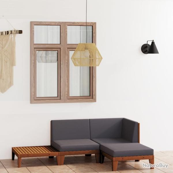 Salon de jardin 4 pcs avec coussins Bois d'acacia solide alsavelo