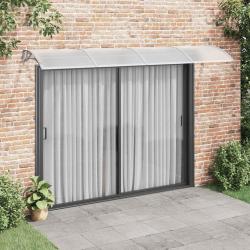 Auvent de porte Gris et transparent 350x75 cm Polycarbonate