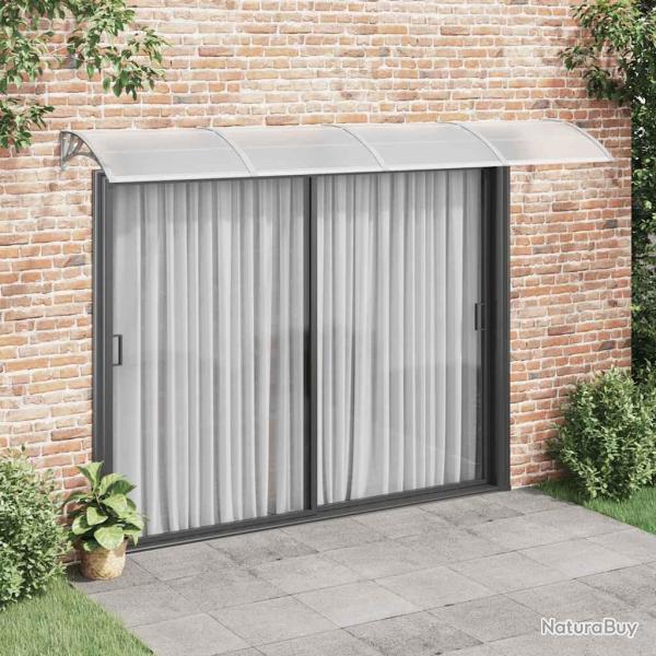 Auvent de porte Gris et transparent 350x75 cm Polycarbonate