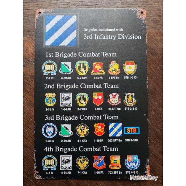 PLAQUE M�TAL VINTAGE "3 EME DIUS"