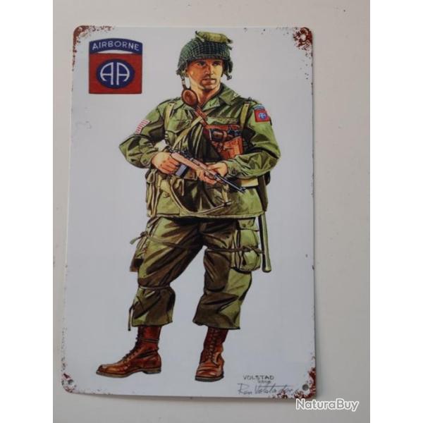 PLAQUE M�TAL VINTAGE "PARA 82 EME AIRBORNE"