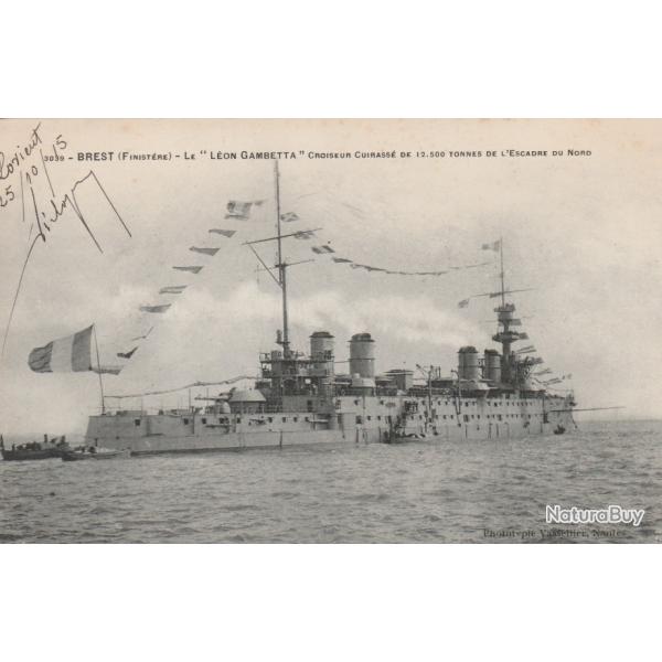 CPA - Marine de Guerre Fran�aise - "L�ON GAMBETTA" Croiseur Cuirasse N�121