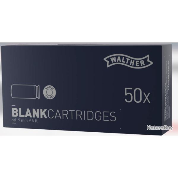 CART 9 MM PAK A BLANC WALTHER X 50