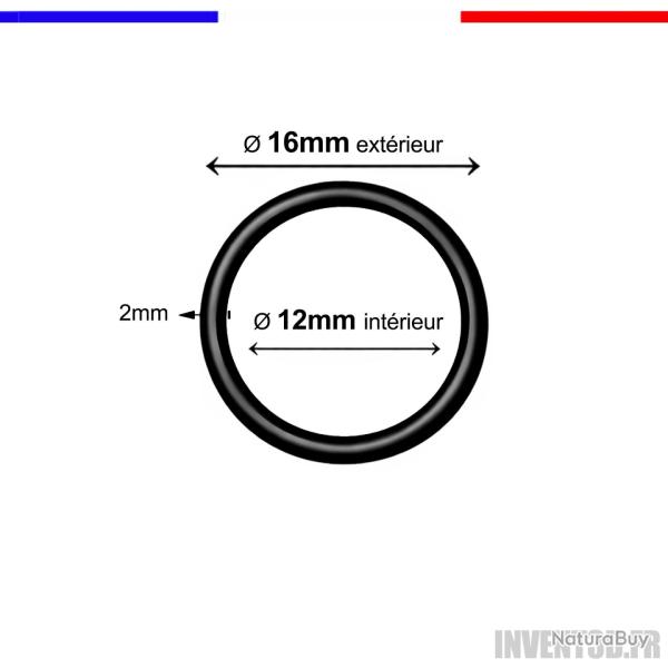 5 Joints Torique - Tore 2 mm 16/12