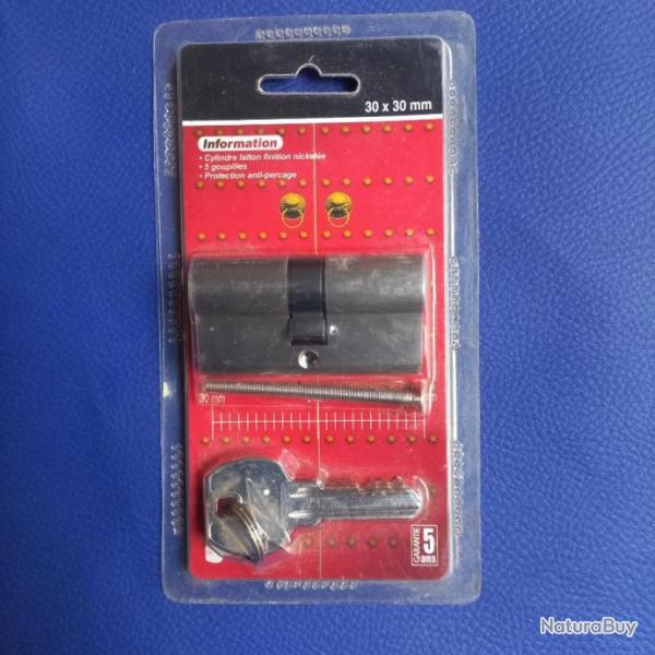 cylindre laiton serrure / 3 clefs neuf