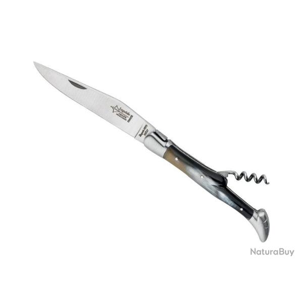 LAGUIOLE ANTAN 2P CORNE MITRES INOX MAT 12CM G.DAVID