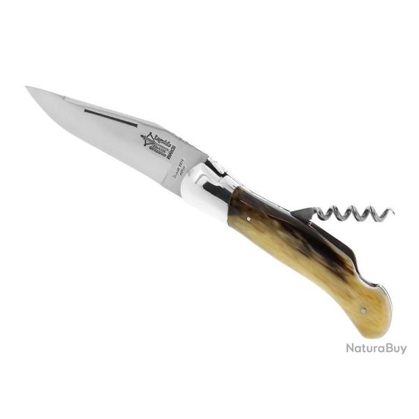 LAGUIOLE G.DAVID 2P FACON CORNE BLONDE MITRE INOX 12CM G.DAVID