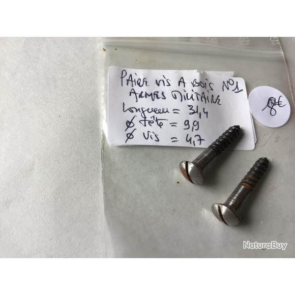 VENDU PAR LE-CUIRASSIER N�1 PAIRE DE VIS BOIS POUR ARMES MILITAIRES
