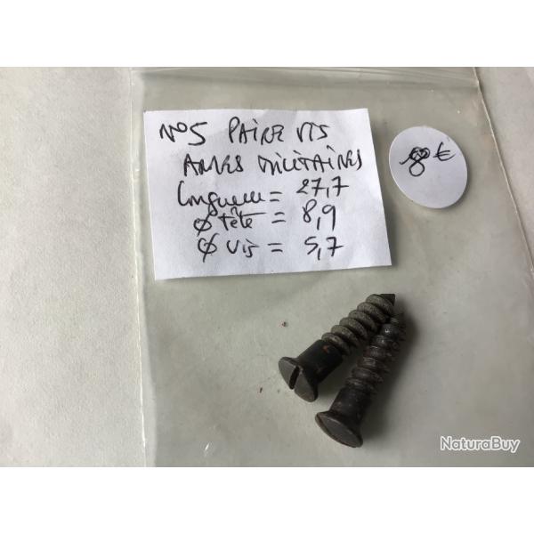 VENDU PAR LE-CUIRASSIER N�5 PAIRE DE VIS BOIS POUR ARMES MILITAIRES