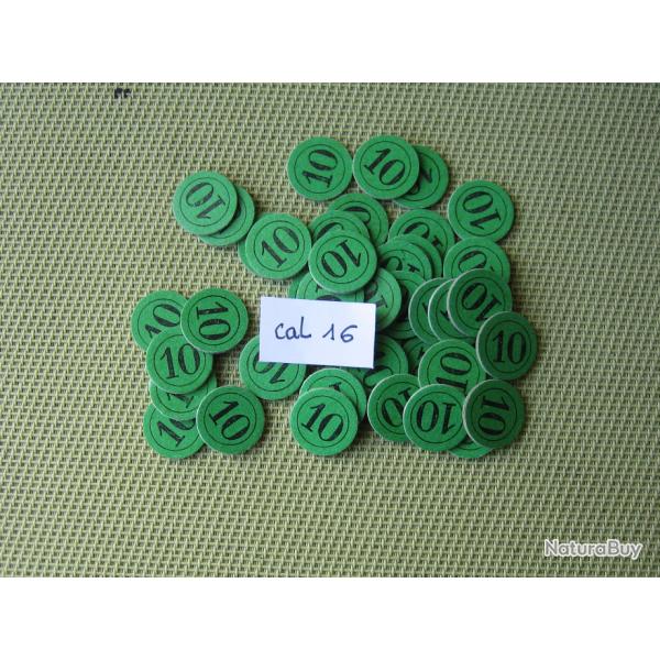 rondelles  carton  num�rot�es  cal  16  No  10