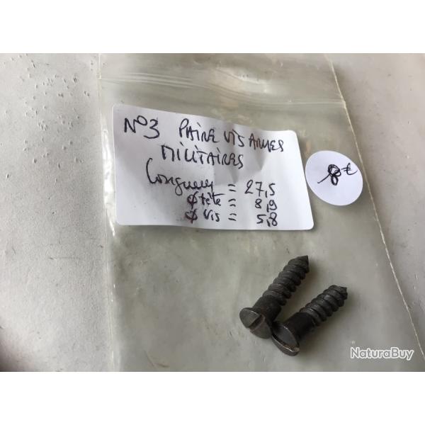 VENDU PAR LE-CUIRASSIER N�3 PAIRE DE VIS BOIS POUR ARMES MILITAIRES