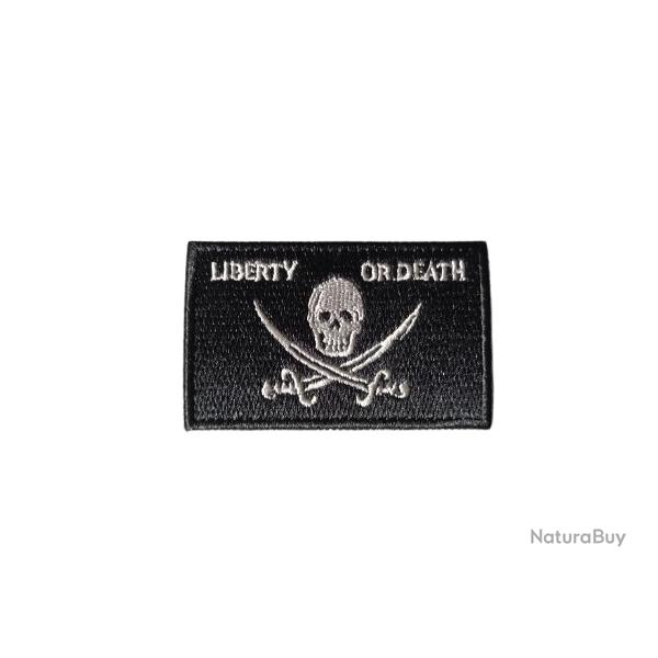 Patch Drapeau - Pirate Liberty of Death v1 - Noir - velcro - Livraison gratuite