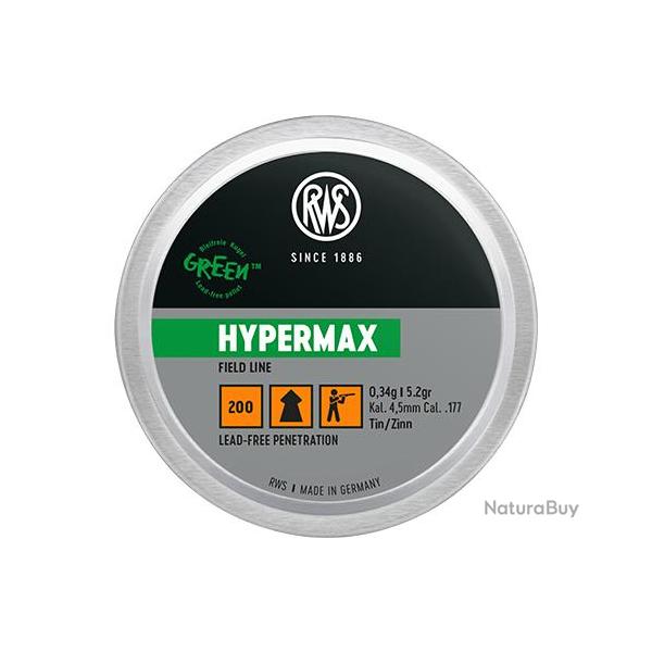 Balles � air sans plombs RWS HYPERMAX diam�tre 4.50