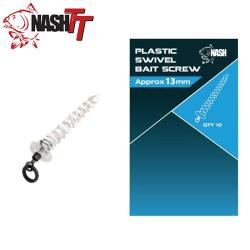 Vis &agrave; App&acirc;ts Nash Plastic Swivel Bait Screw 13mm (par 10)