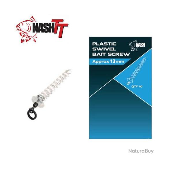 Vis � App�ts Nash Plastic Swivel Bait Screw 13mm (par 10)