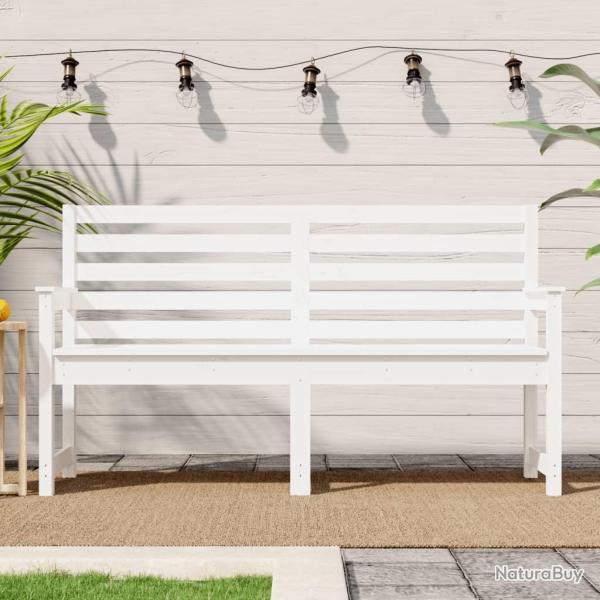 Banc de jardin blanc 159,5x48x91,5 cm bois massif de pin alsavelo