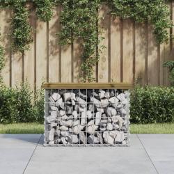 Banc de jardin design gabion 63x31,5x42 cm bois de pin impr&eacute;gn&eacute;