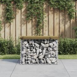 Banc de jardin design gabion 63x44x42 cm bois de pin impr&eacute;gn&eacute;
