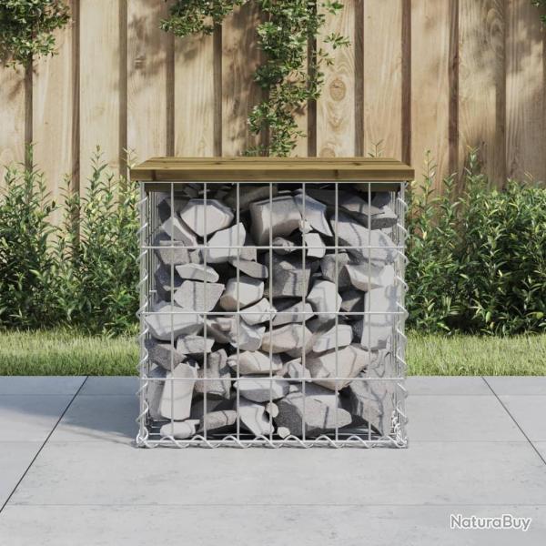 Banc de jardin design gabion 43x44x42 cm bois de pin impr�gn� alsavelo