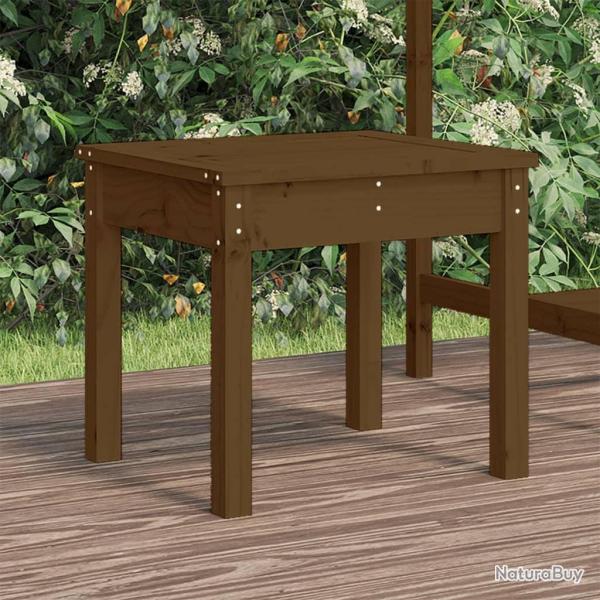 Banc de jardin marron miel 50x44x45 cm bois de pin massif alsavelo