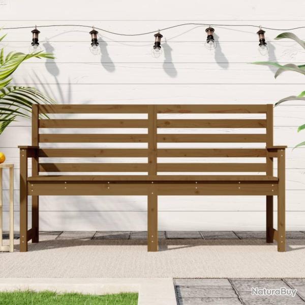 Banc de jardin marron miel 159,5x48x91,5 cm bois de pin massif alsavelo