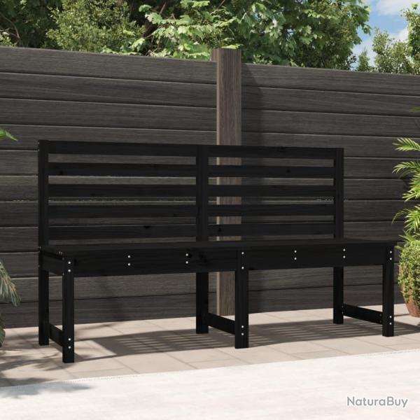 Banc de jardin noir 157,5 cm bois massif de pin alsavelo
