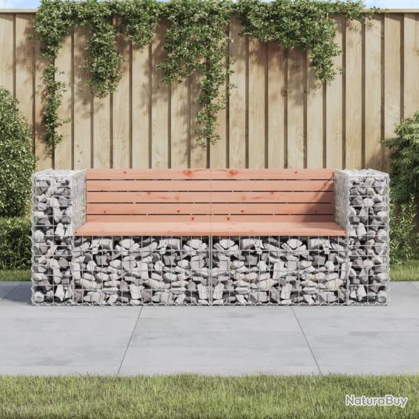 Banc de jardin design gabion 184x71x65,5 cm bois massif douglas alsavelo