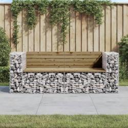 Banc de jardin design gabion 184x71x65,5cm bois de pin impr&eacute;gn&eacute;