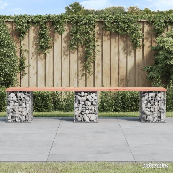 Banc de jardin design gabion 203x31x42cm bois massif de douglas alsavelo