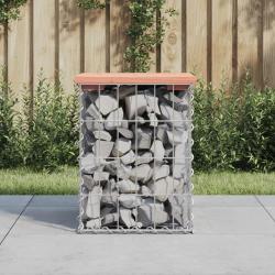 Banc de jardin design gabion 33x31x42 cm bois massif de douglas alsavelo
