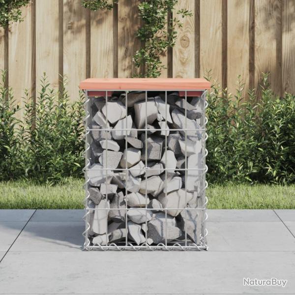 Banc de jardin design gabion 33x31x42 cm bois massif de douglas alsavelo