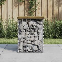 Banc de jardin design gabion 33x31x42 cm bois de pin impr&eacute;gn&eacute;