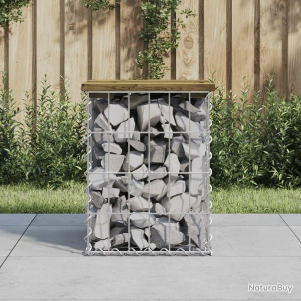 Banc de jardin design gabion 33x31x42 cm bois de pin impr�gn� alsavelo