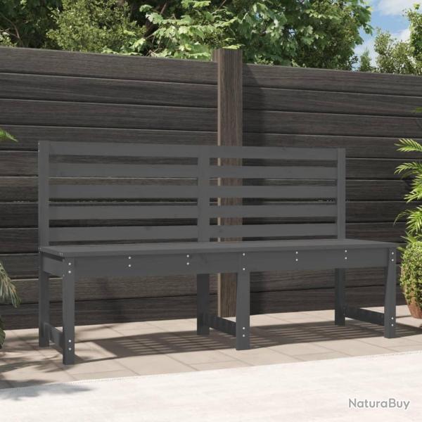 Banc de jardin gris 157,5 cm bois massif de pin alsavelo