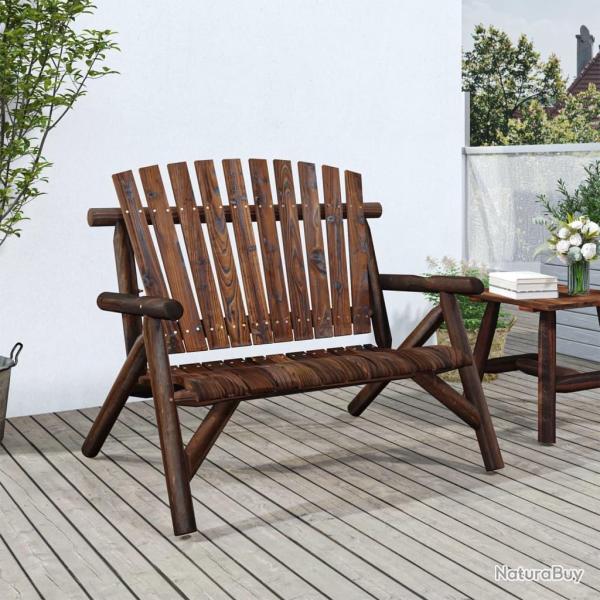 Banc de jardin � 2 places 119x85x98 cm bois massif d'�pic�a