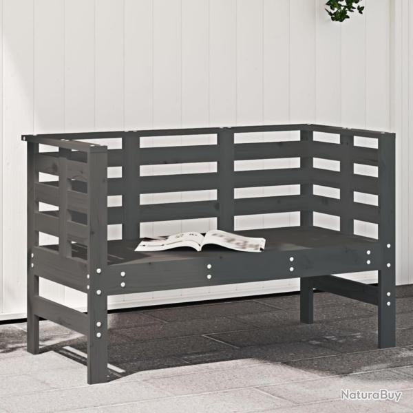 Banc de jardin gris 111,5x53x71 cm bois massif de pin alsavelo