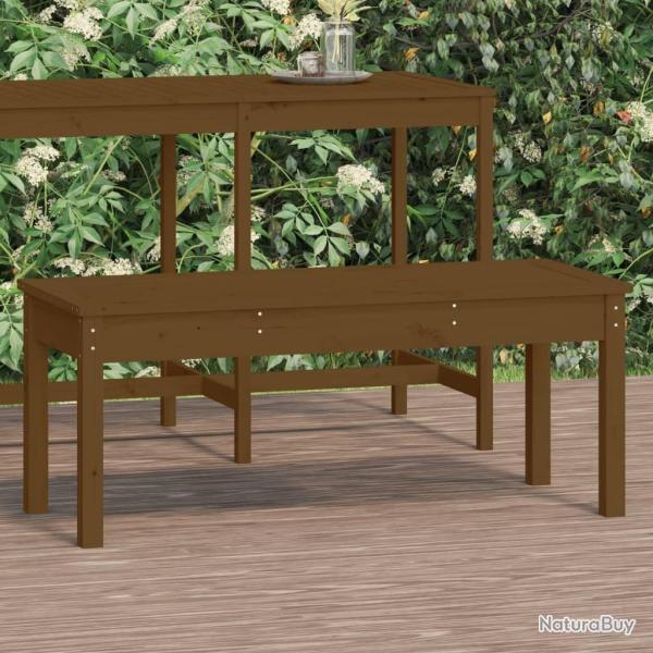 Banc de jardin marron miel 109x44x45 cm bois de pin massif alsavelo