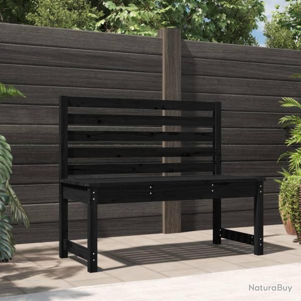 Banc de jardin noir 109 cm bois massif de pin alsavelo