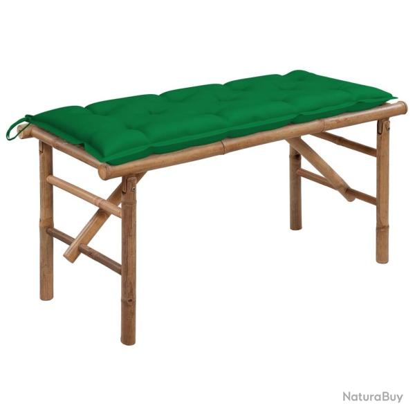 Banc de jardin pliable avec coussin 118 cm Bambou alsavelo