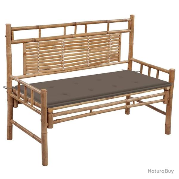 Banc de jardin avec coussin 120 cm Bambou alsavelo
