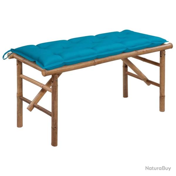 Banc de jardin pliable avec coussin 118 cm Bambou alsavelo