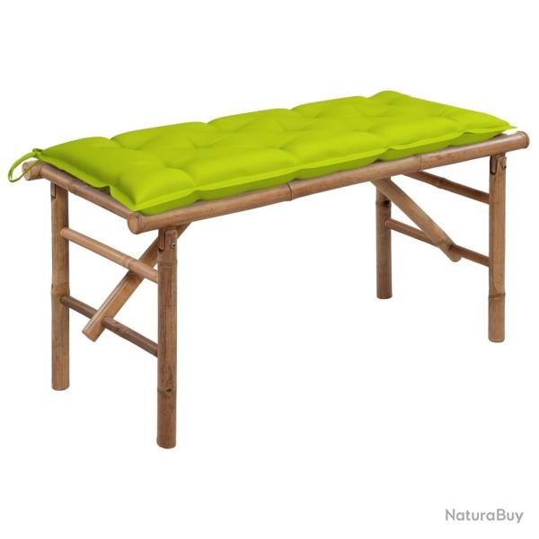 Banc de jardin pliable avec coussin 118 cm Bambou alsavelo