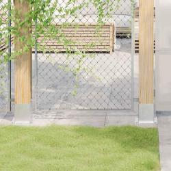 Bases de poteau carr&eacute;es 4 pcs argent 121x121 mm acier galvanis&eacute;