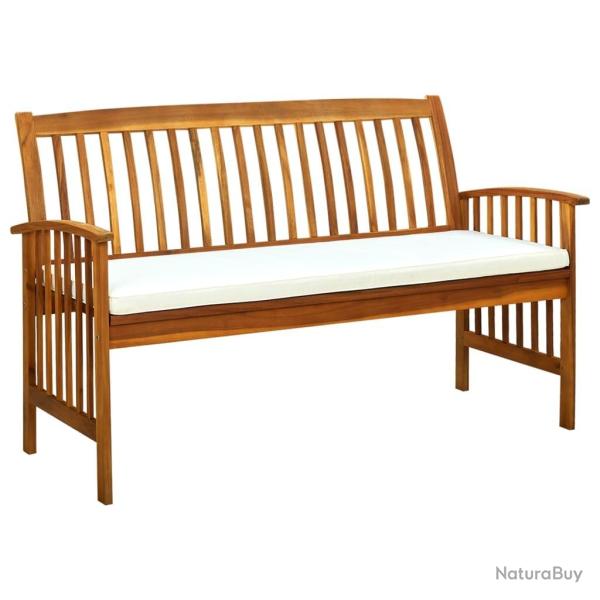 Banc de jardin avec coussin 147 cm Bois d'acacia massif alsavelo