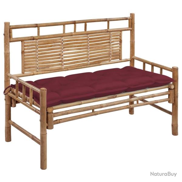 Banc de jardin avec coussin 120 cm Bambou alsavelo