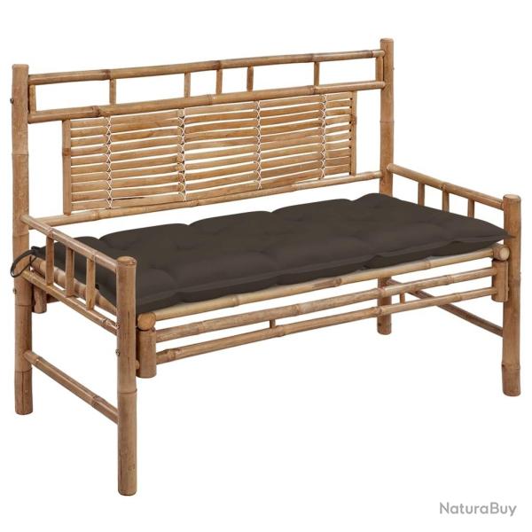 Banc de jardin avec coussin 120 cm Bambou alsavelo
