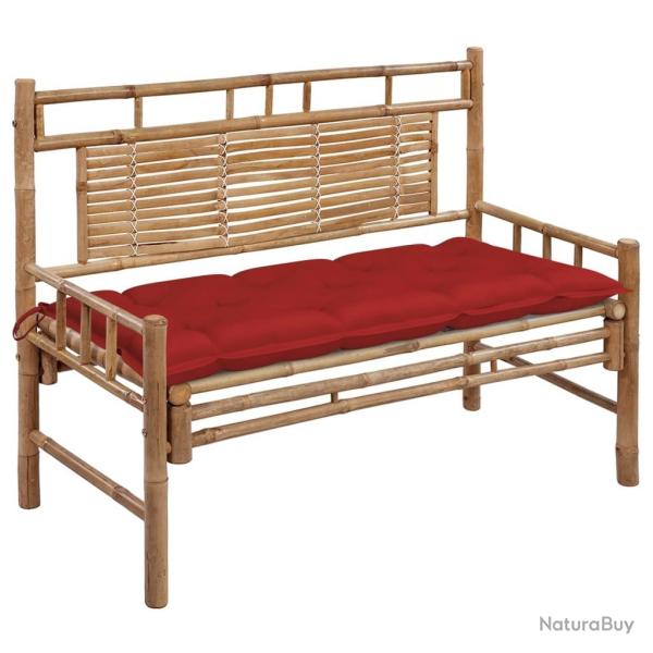Banc de jardin avec coussin 120 cm Bambou alsavelo